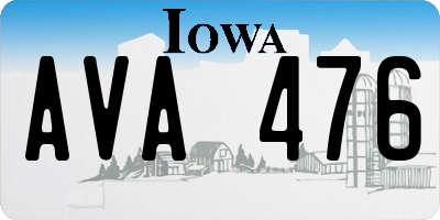 IA license plate AVA476