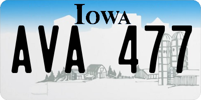 IA license plate AVA477