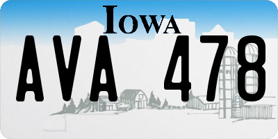 IA license plate AVA478