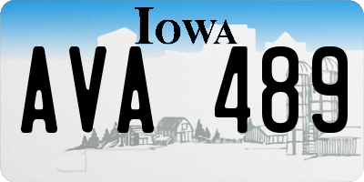 IA license plate AVA489