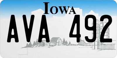 IA license plate AVA492