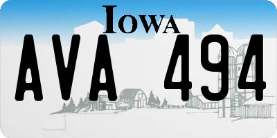 IA license plate AVA494