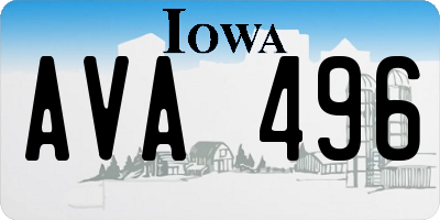 IA license plate AVA496