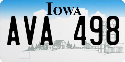 IA license plate AVA498