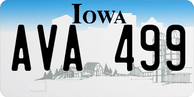 IA license plate AVA499