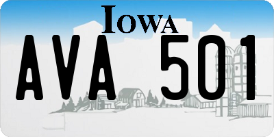 IA license plate AVA501