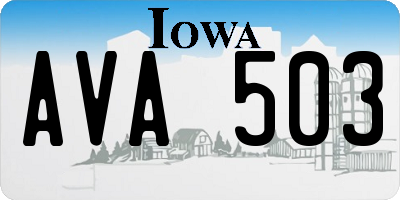 IA license plate AVA503