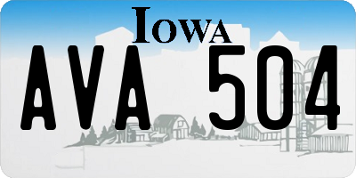 IA license plate AVA504