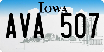IA license plate AVA507