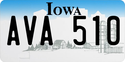 IA license plate AVA510