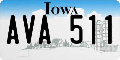 IA license plate AVA511