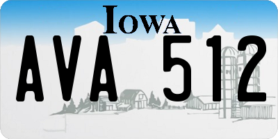 IA license plate AVA512