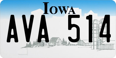 IA license plate AVA514