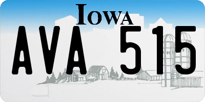IA license plate AVA515