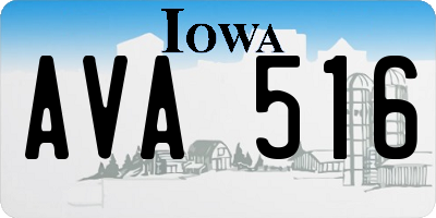 IA license plate AVA516