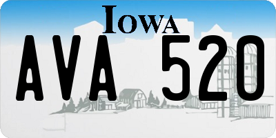 IA license plate AVA520