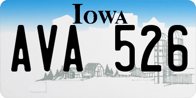 IA license plate AVA526