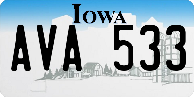 IA license plate AVA533