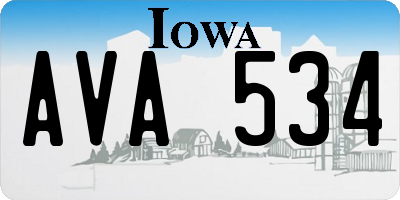 IA license plate AVA534