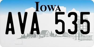 IA license plate AVA535