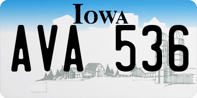 IA license plate AVA536