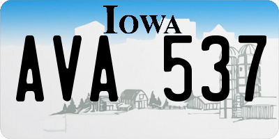 IA license plate AVA537