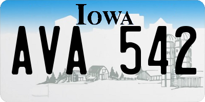 IA license plate AVA542