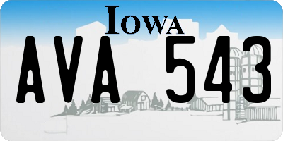 IA license plate AVA543