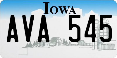 IA license plate AVA545