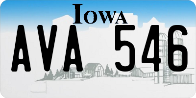 IA license plate AVA546