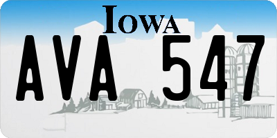 IA license plate AVA547
