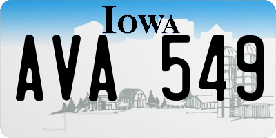 IA license plate AVA549