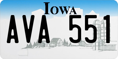 IA license plate AVA551