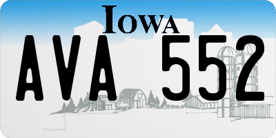 IA license plate AVA552