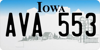 IA license plate AVA553