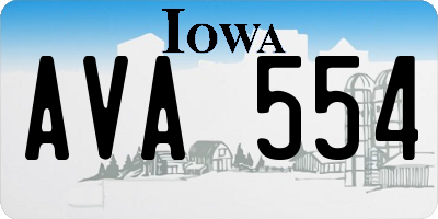 IA license plate AVA554