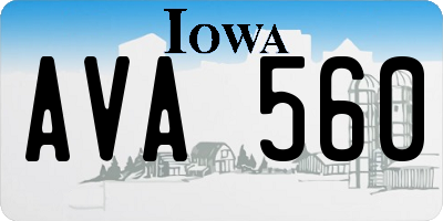 IA license plate AVA560