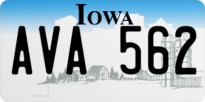 IA license plate AVA562