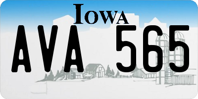 IA license plate AVA565