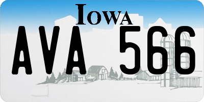 IA license plate AVA566