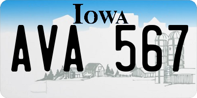 IA license plate AVA567