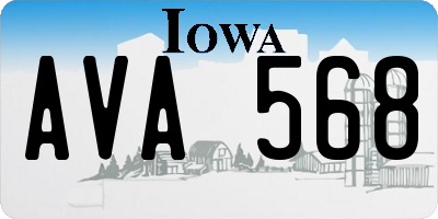 IA license plate AVA568
