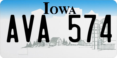 IA license plate AVA574