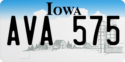 IA license plate AVA575
