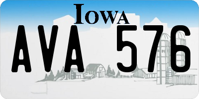 IA license plate AVA576