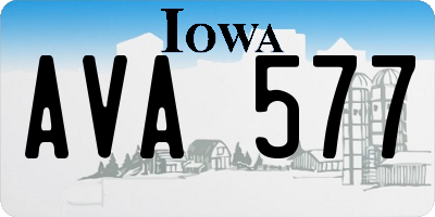 IA license plate AVA577