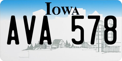 IA license plate AVA578