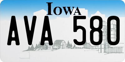 IA license plate AVA580