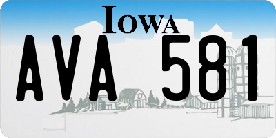 IA license plate AVA581