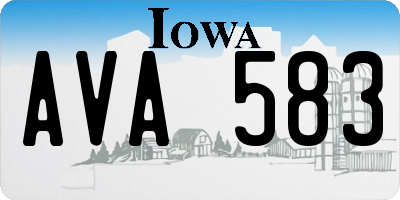 IA license plate AVA583
